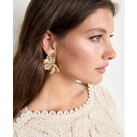 Gold-Tone Sculptural Floral Drop Earrings - On 34th | Alix Friedberg Capsule Collection