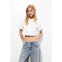 Cropped short sleeve shirt