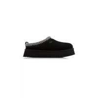 Tazz Suede Platform Slippers - Black