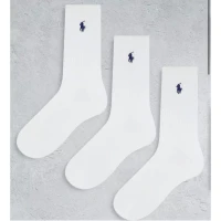 Polo Ralph Lauren super soft crew socks 3 pack in white | ASOS