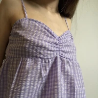 Purple Gingham Babydoll Dress