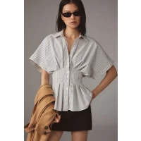 The Tobie Pleated Blouse by Exquise: Short-Sleeve Edition