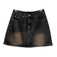 Sand Cat Brush Mini Short Denim Blue Skirt