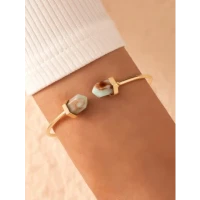 Geometric Decor Cuff Bangle