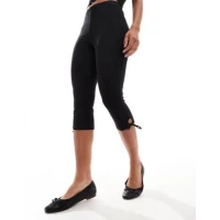 Cotton On bella capri pants with bow deail in black