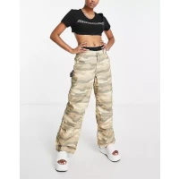 Slouchy Cargo Trousers in Brown Camo