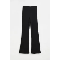 H & M - Flared Ribbed Leggings - Black