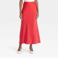 Women's Maxi Slip Skirt - A New Day™ Red
