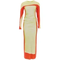 Yellow Asymmetric Pannelled Maxi Dress