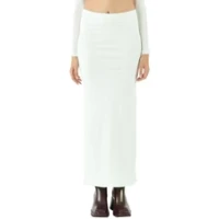 Pointelle Fitted Maxi Skirt - White