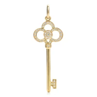 Crown Key in Yellow Gold with Diamonds, 1.5"