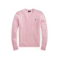Ralph Lauren Cable Wool-Blend Sweater in Course Pink -