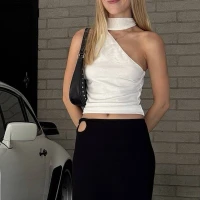 Anderstone Neck Tie Top White