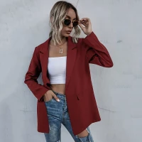 Solid Lapel Neck Blazer