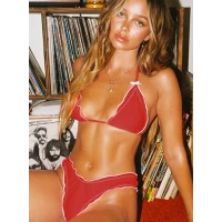 Kathrine Triangle Bikini Top Red