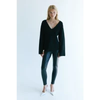 Coated Crease-front Leggings