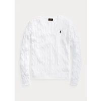 Women's Cable-Knit V-Neck Sweater