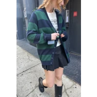 Maya Cotton Stripe Cardigan