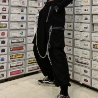 MELLO Chain-Detailed Harem Pants | YesStyle