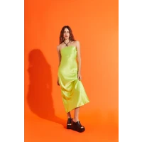 Satin Strapless Maxi Slip Dress