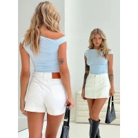 Heuston Denim Skort White Denim