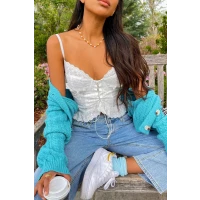 RESTOCKED: A Vision White Eyelet Corset Top