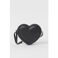 H & M - Heart-shaped Shoulder Bag - Black
