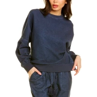 Something Navy Oversized Reversed French Terry Sweater