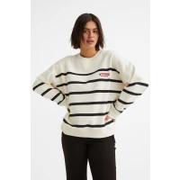 Sweatshirt - Cream/striped