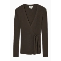 RIBBED WOOL WRAP TOP