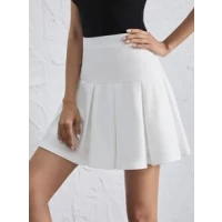 Solid Pleated Skirt