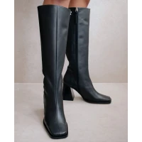 North - Black Leather Boots | ALOHAS