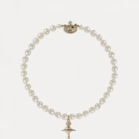 One Row Pearl Drop Choker