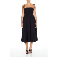 Tie-Strap A-Line Midi Dress