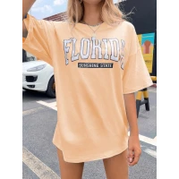 Letter Graphic Drop Shoulder Oversized Tee