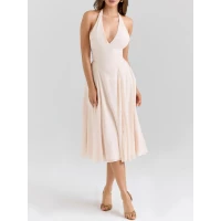 SOLADA Vintage Cream Halter Sundress | Nordstrom