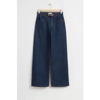 Straight Gold-Buckle Jeans - High waist - Long - Dark Blue Denim - Ladies | H&M GB