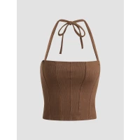 Stitching Corset Halter Top
