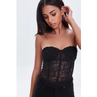 Sheer Lace Sweetheart Corset Top
