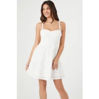 Floral Eyelet Bustier Mini Dress