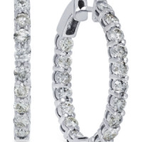 Diamond Hoop Earrings in 14k White Gold (4 ct. t.w.)
