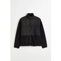H & M - Regular Fit Fleece Sports Jacket - Black