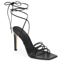 Juliet Holy Womens Lace Up Heeled Sandals Square Open Toe Stiletto Heels Strappy Summer Dressy Shoes