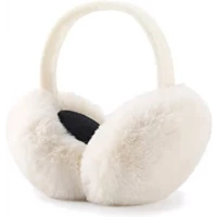 Winter Ear muffs Faux Fur Warm Earmuffs Cute Foldable Outdoor Ear Warmers For Women Girls (White) at Amazon Womenâ€™s Clothing store