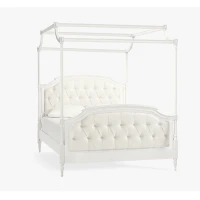 Pottery Barn Kids  Blythe Tufted Canopy Bed, Full, French White