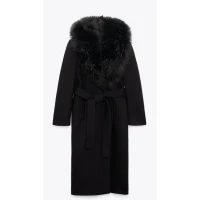 Zara fur collar coat