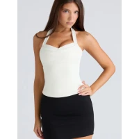 THE PEEKABOO Ivory Halter Neck Corset Top | Nordstrom