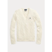 Cable-Knit V-Neck Sweater