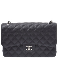 Chanel Black Caviar Skin Leather Matrasse Chain Shoulder Bag