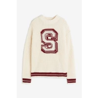 H & M - Oversized Jacquard-knit Sweater - Beige